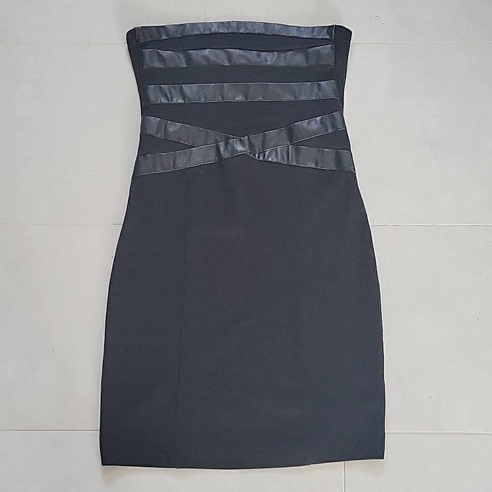 Faux leather bandage dress
